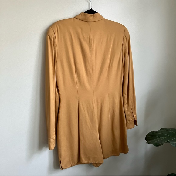 Vintage Mustard Orange Button Romper Jumpsuit - Picture 4 of 7